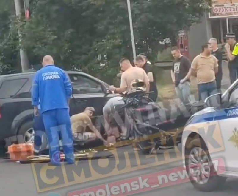 В Смоленске в аварии пострадал мотоциклист 