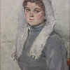 Самуил Невельштейн. «Портрет девушки в вязаной шапке». 1957 г.