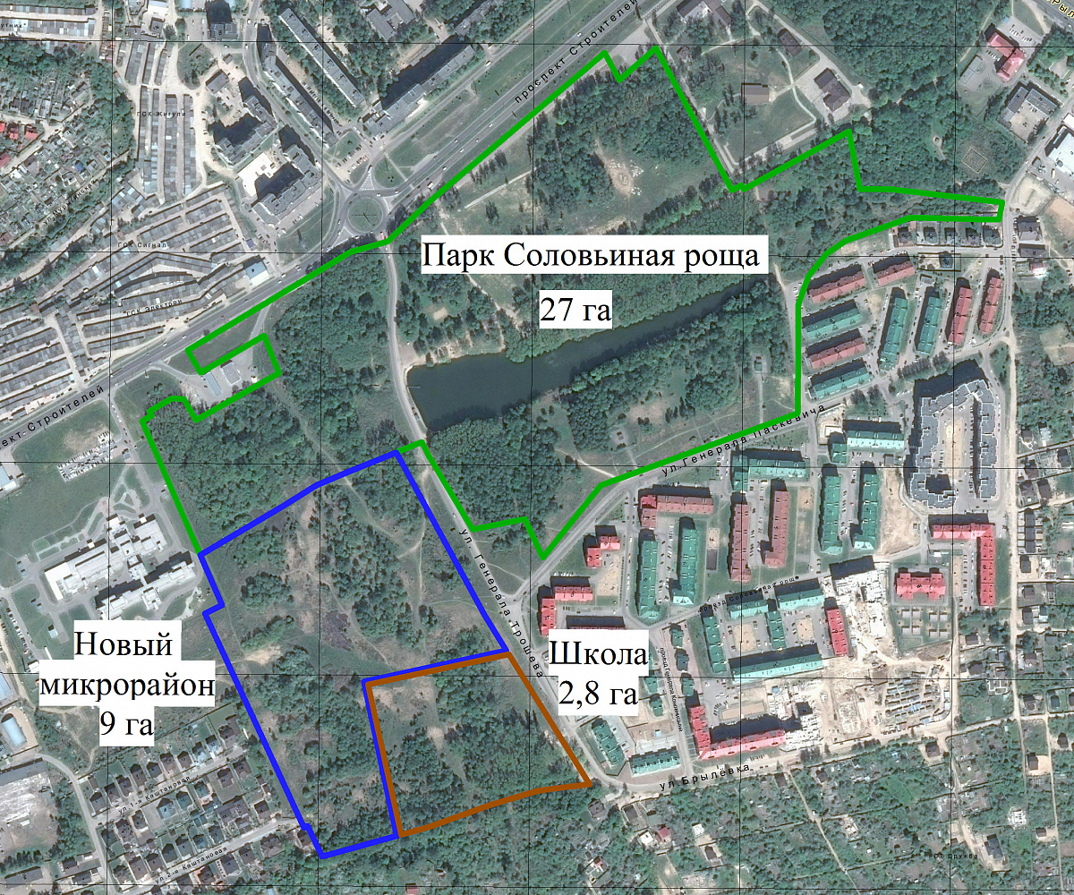 План парка Соловьиная роща Смоленск